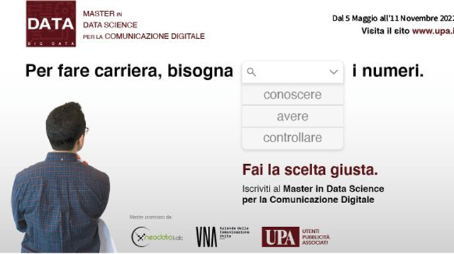 UPA, UNA e NeodataLab lanciano la quarta edizione del Master in Data Science per la Comunicazione digitale